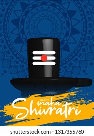 Illustration Of Happy Maha Shivratri Greeting Card Design.