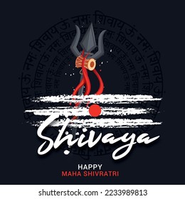 Illustration Of Happy Maha Shivratri Greeting Card Design.