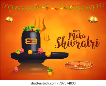 Ilustração de Happy Maha Shivratri Cartão Design.