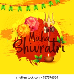 

Illustration Of Happy Maha Shivratri Greeting Card Design.