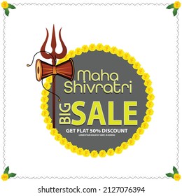 illustration of Happy Mahashivratri Big Sale offer banner, advertisement