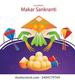 illustration of Happy Makar Sankranti concept for festival of India