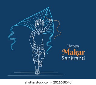 Illustration of Happy Makar Sankranti for festival of India