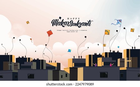 illustration of Happy Makar Sankranti holiday India festival