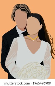 illustration of a happy married couple