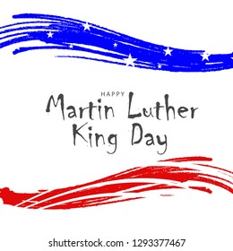 Illustration Of Happy Martin Luther King Day Background With American Flag.