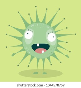 illustration of a happy microbe