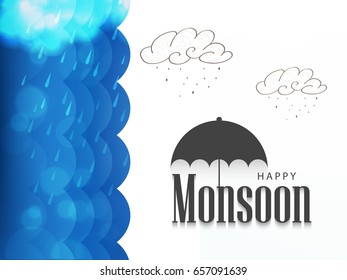 Illustration Of Happy Monsoon Background.
