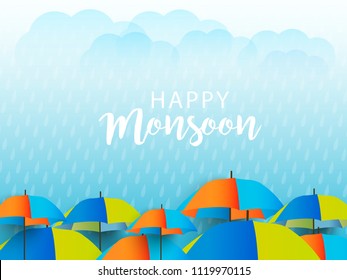 
Illustration of Happy Monsoon season Background.