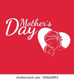 Illustration for Happy Mother Day congratulation card.Vector