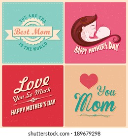 illustration of Happy Mothers Day card template