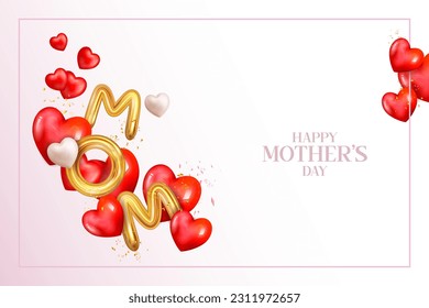 illustration of Happy Mother's Day card with colorful flower