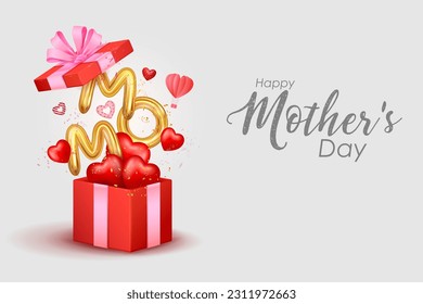 illustration of Happy Mother's Day card with colorful flower