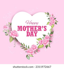 illustration of Happy Mother's Day card with colorful flower