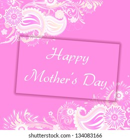 illustration of Happy Mother's Day floral card