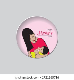 Illustration of Happy Mother`s Day Greeting, banner or poster,best mom ever concept