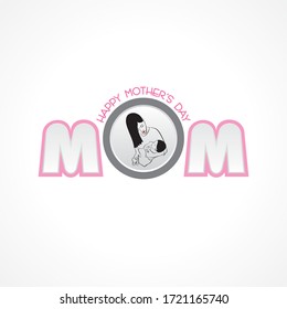 Illustration of Happy Mother`s Day Greeting, banner or poster,best mom ever concept