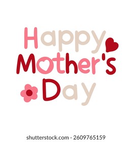 illustration of "happy mother's day" writing template with simple style