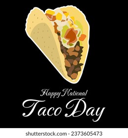 An illustration of the Happy National Taco Day Slogan, suitable for all business needs.