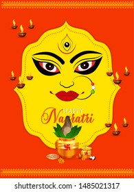 Illustration Happy Navratri Celebration Card Poster Stock Vector ...