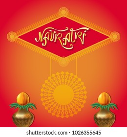 Illustration Of Happy Navratri Celebration Poster Or Banner Background.