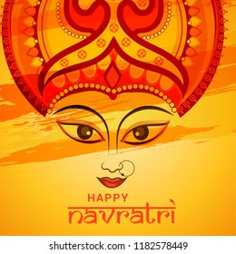 Illustration Of Happy Navratri Celebration Poster Or Banner Background.