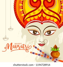 Illustration Of Happy Navratri Celebration Poster Or Banner Background.