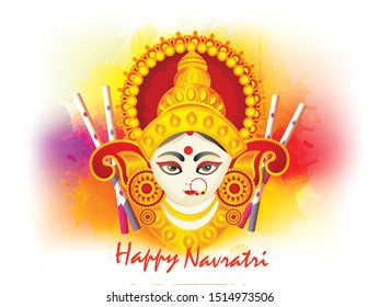 Illustration Of Happy Navratri Celebration Poster Or Banner Background.