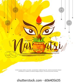 Illustration Of Happy Navratri Celebration Poster Or Banner Background.