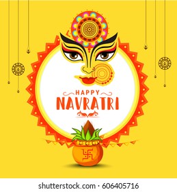 Illustration Of Happy Navratri Celebration Poster Or Banner Background.