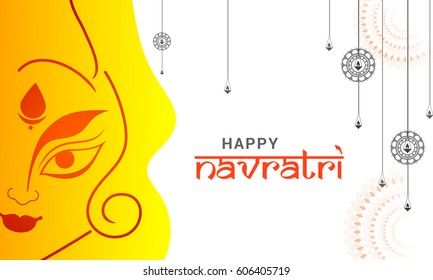 Illustration Of Happy Navratri Celebration Poster Or Banner Background.