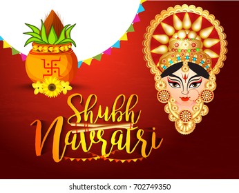 Illustration Of Happy Navratri Celebration Poster Or Banner Background.