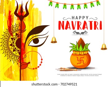 Illustration Of Happy Navratri Celebration Poster Or Banner Background.