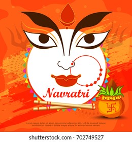 Illustration Of Happy Navratri Celebration Poster Or Banner Background.