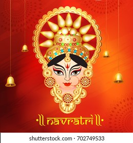 Illustration Of Happy Navratri Celebration Poster Or Banner Background.