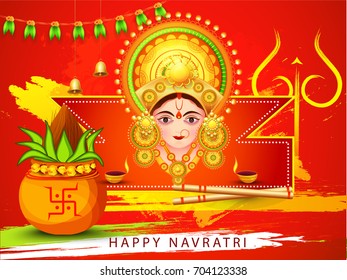 Illustration Happy Navratri Celebration Poster Banner Stock Vector ...