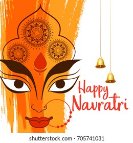 Illustration Of Happy Navratri Celebration Poster Or Banner Background.