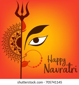 Illustration Of Happy Navratri Celebration Poster Or Banner Background.