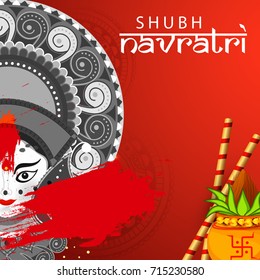 Illustration Of Happy Navratri Celebration Poster Or Banner Background.