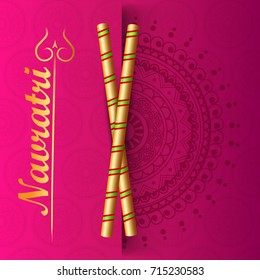 Illustration Of Happy Navratri Celebration Poster Or Banner Background.