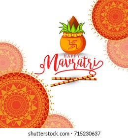 Illustration Of Happy Navratri Celebration Poster Or Banner Background.