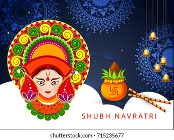 Illustration Of Happy Navratri Celebration Poster Or Banner Background.