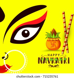 Illustration Of Happy Navratri Celebration Poster Or Banner Background.