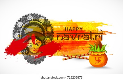 Illustration Of Happy Navratri Celebration Poster Or Banner Background.