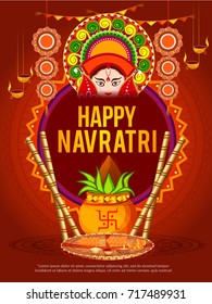 Illustration Of Happy Navratri Celebration Poster Or Banner Background.