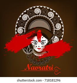 Illustration Of Happy Navratri Celebration Poster Or Banner Background.