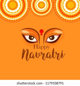 Illustration Of Happy Navratri Greeting Card Design.