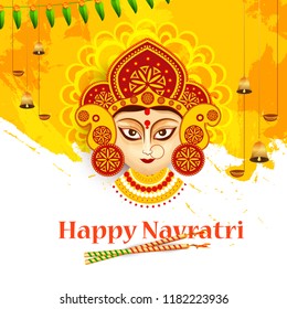 Illustration Happy Navratri Greeting Card Design Stock Vector (Royalty ...