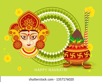 Illustration Happy Navratri Greeting Card Design Stock Vector (Royalty ...