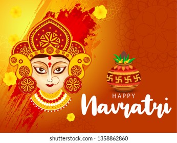 Illustration Happy Navratri Greeting Card Design Stock Vector (Royalty ...